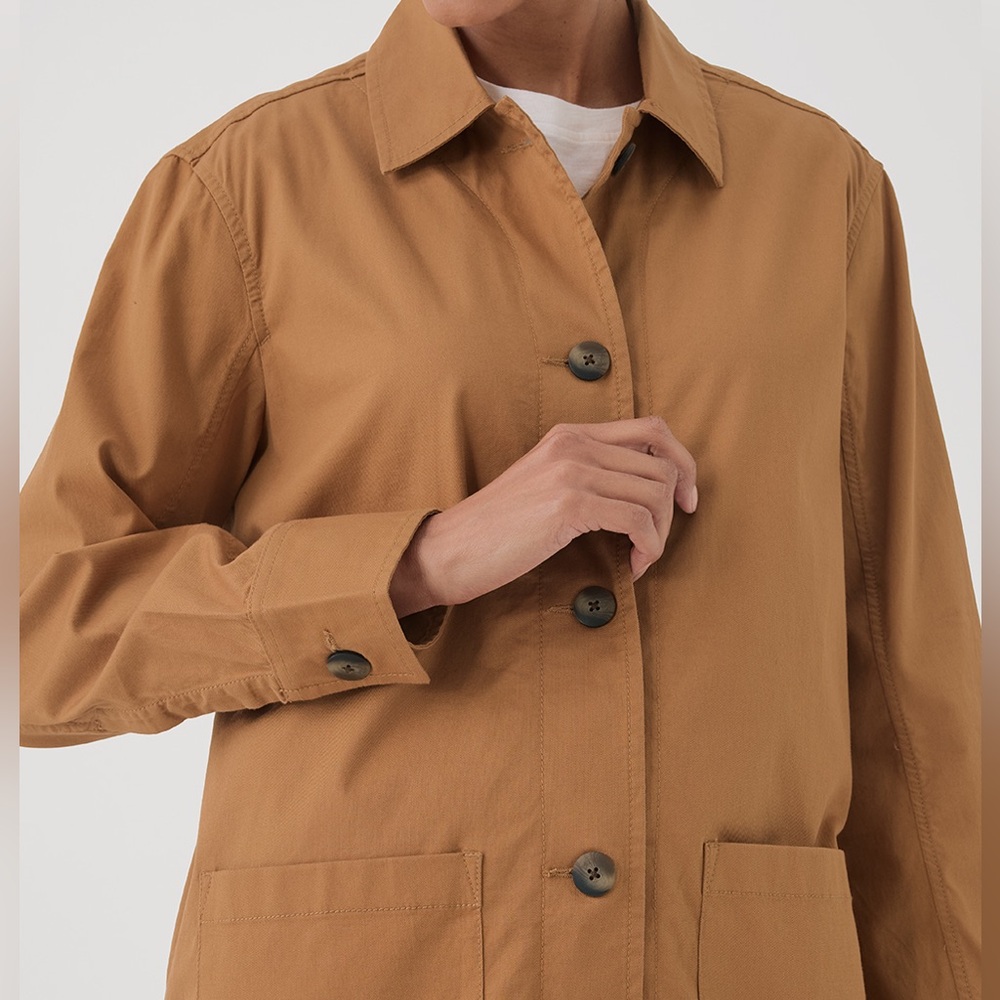 Pact Shirt Daily Twill Oversized Lightweight Jacket Camel Cotton XS